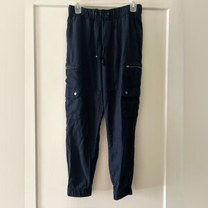 Banana Republic Women’s Navy Cargo Joggers with Zip and Flap Pockets
